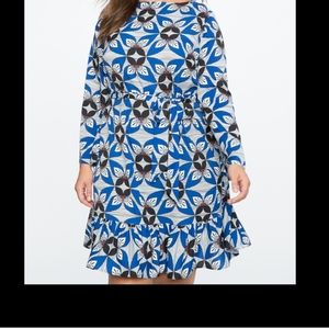 Eloquii Flounce Hem Flared Sleeve Dress